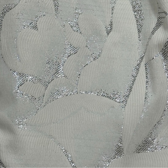 Anna Molinari Italy Floral Jacquard Blazer Skirt Suit Set Metallic Silver 10 - Picture 10 of 15